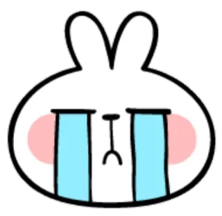 😭 1dcdc4aa piangere, triste, coniglio, cartone animato, lacrime, carino telegram sticker