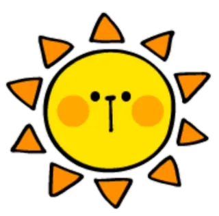 ✋ 45589fb3 sole, carino, cartone animato, kawaii, giallo, arancione, felice, estate telegram sticker