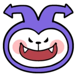 😈 6e390deb Cartone animato, Mostro, Viola, Cattivo, Demone telegram sticker