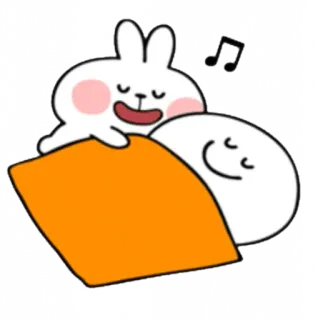 😴 0ae85328 うさぎ, 睡眠, 可愛い, 動物, 漫画, 枕, ベッド, リラックス telegram sticker