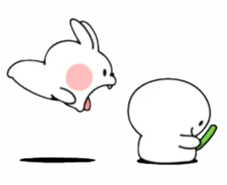 😤 535a83b4 うさぎ, 動物, アニメ, かわいい, イラスト, ステッカー telegram sticker
