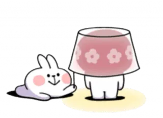 💡 ef1e68f2 ステッカー, ウサギ, ランプ, かわいい telegram sticker