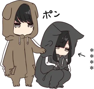 🍫 2890e81b ポン animal, dog, cute, hoodie, anime, cartoon telegram sticker