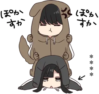 🧁 5349e1e0 ぽかすか cartoon, dog, angry, anime, japanese telegram sticker