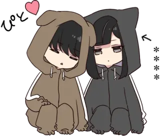 🍫 a2648bbe ぴと anime, cute, kawaii, cartoon, couple, sleepy telegram sticker