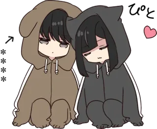 🍫 e34f197f ぴと anime, cute, kawaii, cartoon, bear, cat telegram sticker