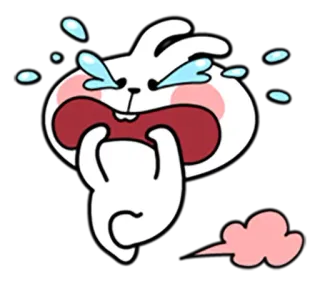😭 7568c752 плачущий, кролик, грустный, эмодзи, стикер, мультфильм telegram sticker