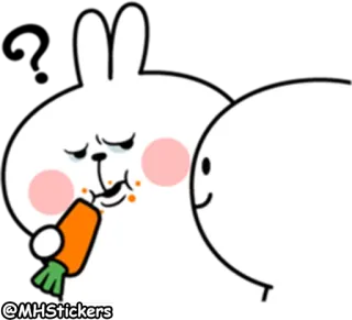 🤔 65dfbe0a @MHStickers kelinci, wortel, makan, stiker telegram sticker
