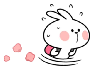 🏃 962d60c1 coelho, fofo, kawaii, animal, cavalo de balanço, bochechas rosadas whatsapp sticker