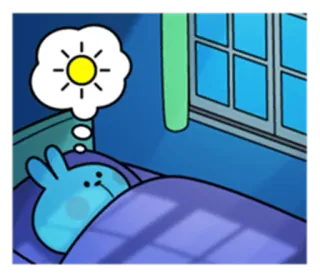 😴 991677da dormindo, coelho, desenho animado, sonhando, dia, hora de dormir whatsapp sticker