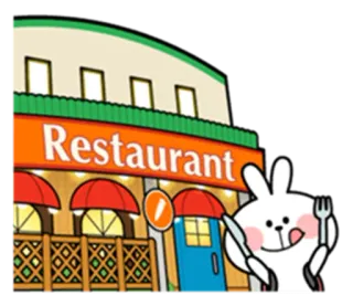 🍴 f67dc71d Restaurant restaurante, coelho, comendo, comida, garfo, faca whatsapp sticker