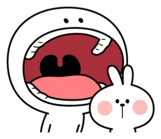 😋 3d6fd3bf cartoon, personage, konijn, open mond telegram sticker