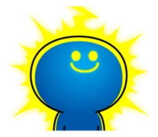 ⚡ e5320fa4 smiley, blauw, geel, cartoon, zon telegram sticker