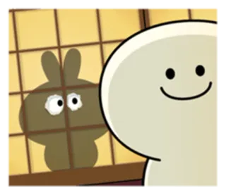 👀 74f3b30e Cartone animato, Personaggio, Carino, Sorridere, Finestra, Animazione telegram sticker