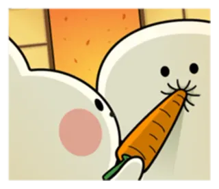😆 e773dcd0 carino, coniglio, carota, animale, mangiare, adesivo telegram sticker