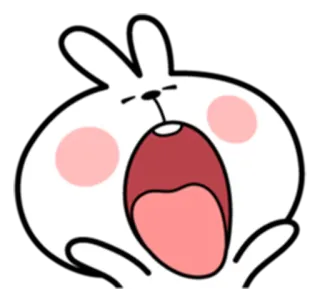 😴 c645fca7 coniglio, sbadigliare, stanco, carino, animale, cartone animato whatsapp sticker