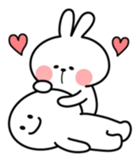 😍 0114252f lapin, mignon, coeurs, dessin animé telegram sticker