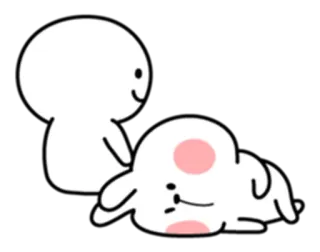 😔 3faf518c mignon, blob, lapin, kawaii, dessin animé, amitié telegram sticker