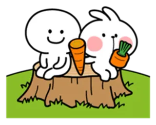 😊 dbc681cd carotte, mignon, lapin, animal, kawaii, dessin animé telegram sticker