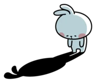 😞 e41bf2f4 Dessin animé, Mignon, Lapin, Triste, Autocollant telegram sticker