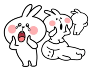 😢 efae5a17 lapin, pleurer, choqué, dessin animé, triste, lapinou telegram sticker