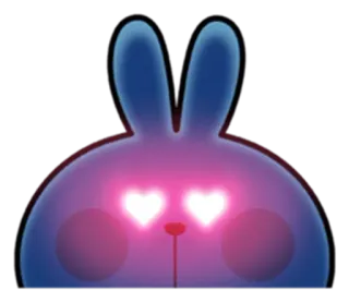 ❤ f421474c lapin, yeux coeur, amour, mignon, animal telegram sticker