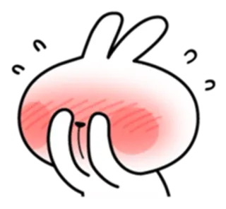 🙈 fc35187f lapin, lapinou, mignon, rougir, cacher, timide telegram sticker