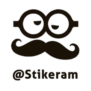 © 2d9cbb20 @Stickerram 胡子, 眼镜, 贴纸, 轮廓, 剪影, 黑暗 telegram sticker