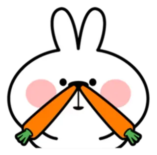 😜 b83dbd93 兔子, 小兔子, 胡萝卜, 可爱, 动物, 食物 telegram sticker