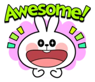 😍 0ff2688a Awesome! coelho, fofo, incrível, animal, feliz, alegre telegram sticker