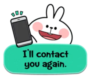 😃 29660f9b I'll contact you again. coelho, telefone, contato, fofo, adesivo telegram sticker