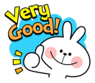 👍 43617452 Very Good! coelho, fofo, bom, polegar para cima, positivo telegram sticker