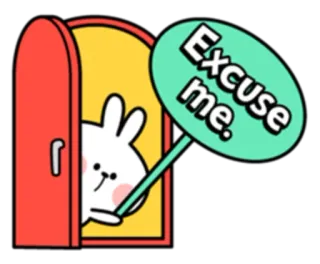 👀 701fc2a9 Excuse me. coelho, fofo, animal, porta, educado telegram sticker