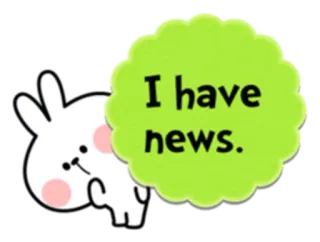 🤔 8da8ffcb I have news. coelho, notícias, fofo, anúncio telegram sticker