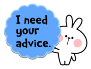 🙂 e8e580e9 I need your advice. conselho, coelho, fofo, desenho animado telegram sticker