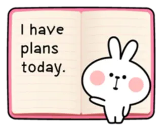 ☺️ f8a380fc I have plans today. coelho, planos, hoje, fofo, animal telegram sticker