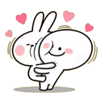 😍 3b4a85bb kelinci, cinta, imut, peluk, sayang, kartun telegram sticker