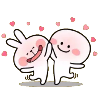😍 3c08cf0c imut, kelinci, kartun, karakter, hati, cinta, ramah telegram sticker