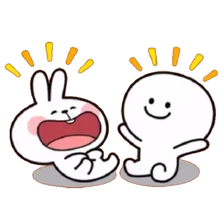 😂 82beb10c imut, kawaii, kelinci, kelinci, senang, kartun, karakter, stiker telegram sticker
