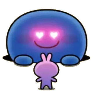 😍 dfc044c4 Kartun, Lucu, Biru, Merah Muda, Cinta, Mata Hati, Menggemaskan, Stiker telegram sticker