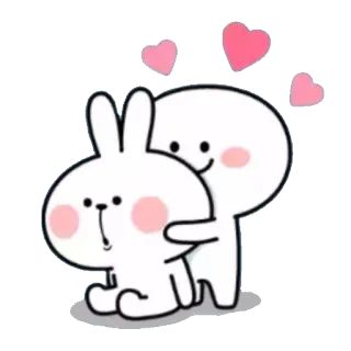 😘 e9672c73 Kartun, Imut, Kelinci, Cinta, Pelukan, Hati, Persahabatan, Hubungan telegram sticker