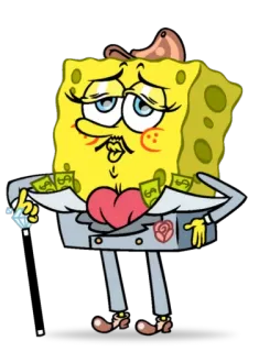 😌 02af7ff5 SpongeBob SpongeBob SquarePants SpongeBob, cartoon, animatie, geld, diamant, grappig telegram sticker