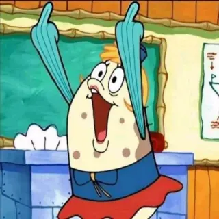 🖕 3f12c842 Spongebob, ngón tay giữa, cử chỉ xúc phạm, nhân vật hoạt hình, chương trình TV, hoạt hình telegram sticker