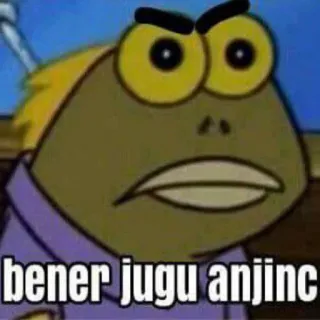 😉 8d6f1d26 bener juga anjinc Meme, Spongebob, Cá, Vui nhộn, Tức giận, Patrick Star telegram sticker