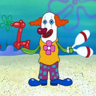 🤡 cf7867c2 chú hề, SpongeBob, con vật bóng bay, tung hứng, hoạt hình telegram sticker