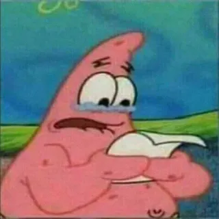 🥢 222c7954 Patrick Star Spongebob Squarepants patrick estrela, spongebob, triste, chorando, desenho animado telegram sticker
