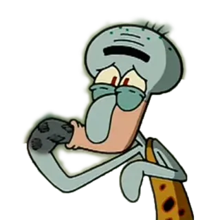 🤕 1476a3c9 Squidward Spongebob Squarepants イカルド, スポンジボブ, 悲しい, アニメ, nickelodeon telegram sticker