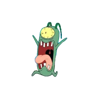 🏃 eaba8d52 Plankton Spongebob Squarepants アニメ, スポンジボブ, プランクトン, ニコロデオン, 怒り, 叫び telegram sticker