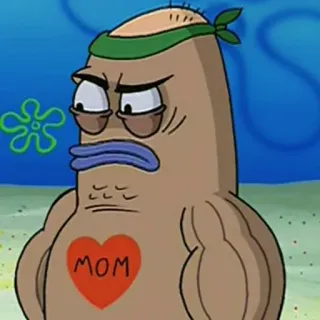 😟 26ef11bb MOM dibujos animados, Bob Esponja, mamá, corazón, músculo whatsapp sticker