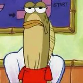 😑 4bbe87f4 bob esponja, pez, aburrido, personaje, dibujos animados whatsapp sticker